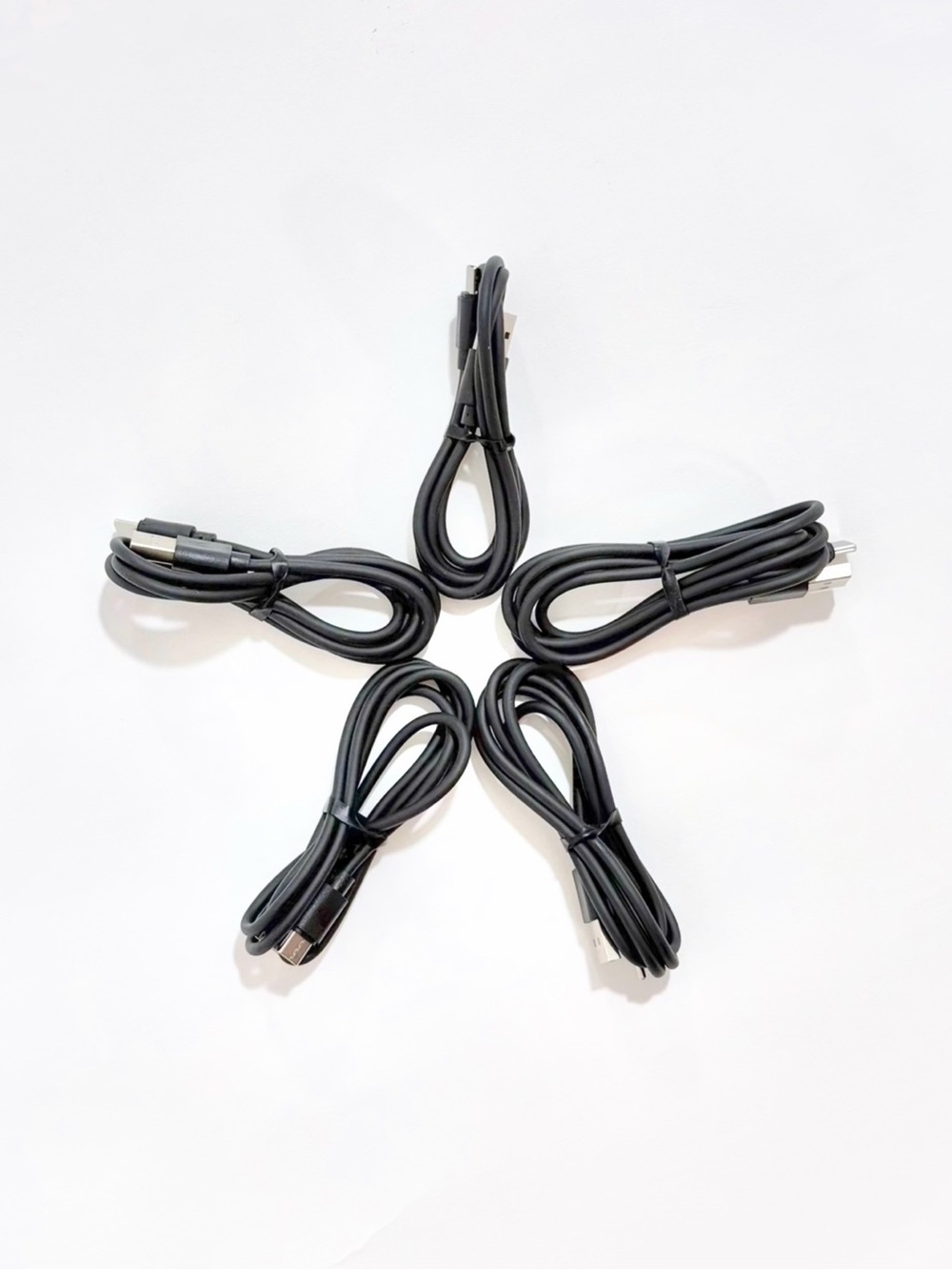 USB-C to USB-A Black Charging Cables - 1m - Pack of 5